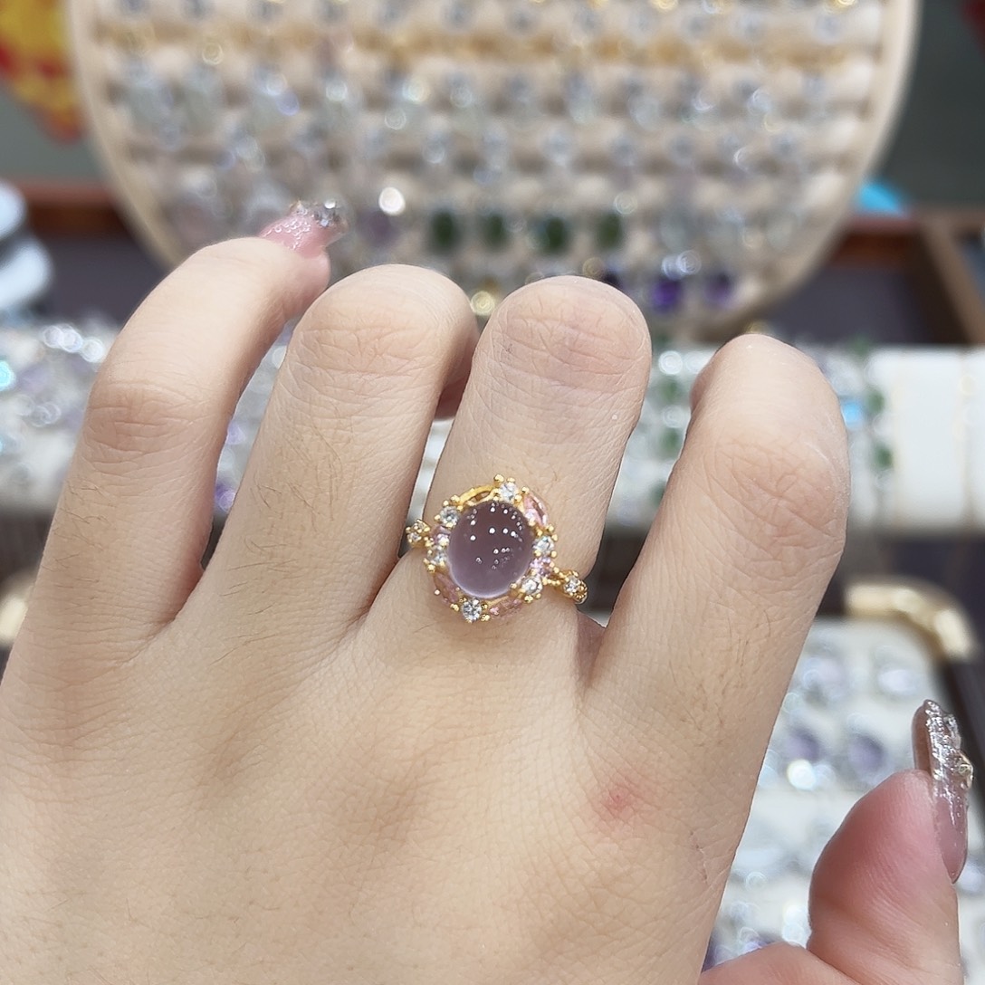 银S925镶嵌戒指萤石