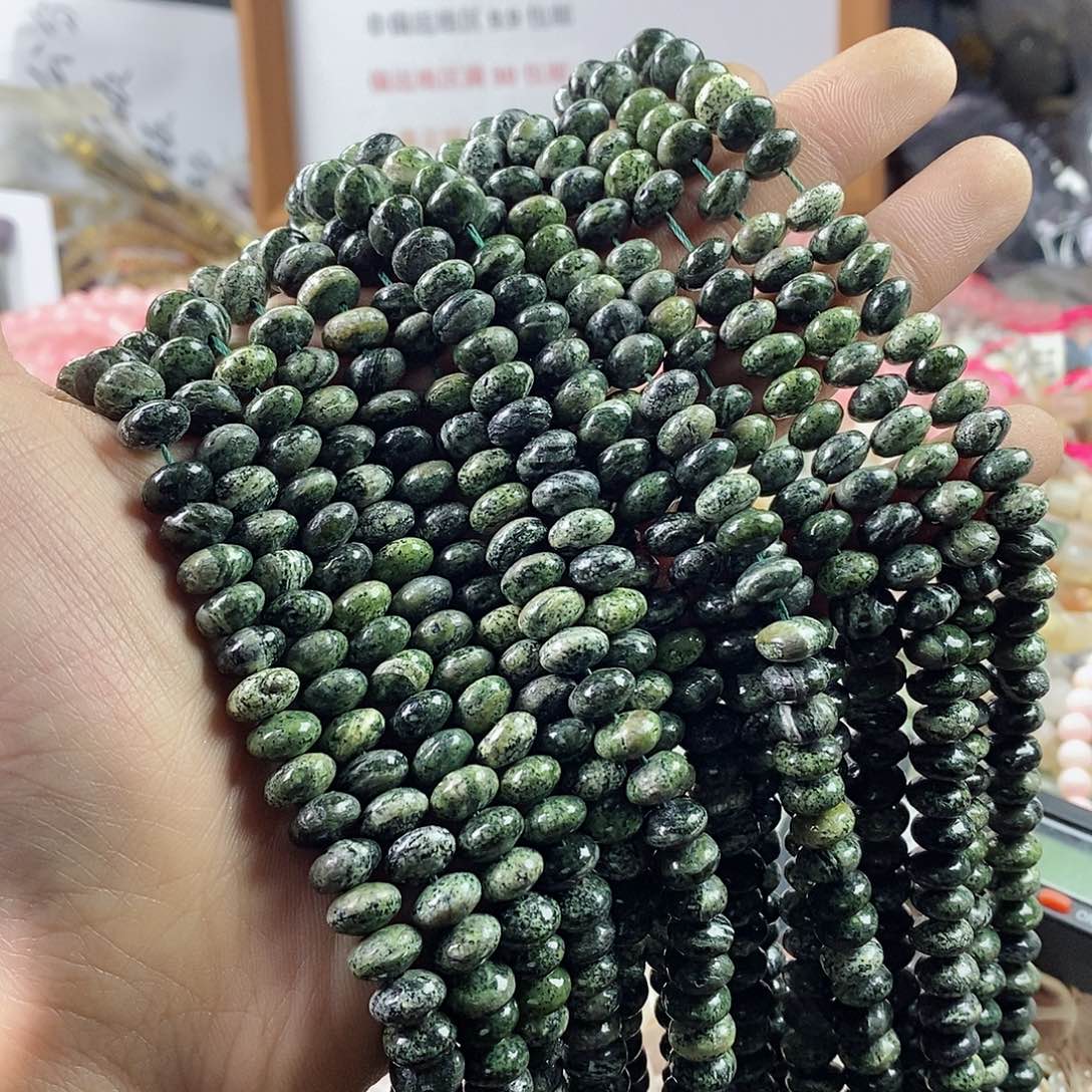 玛瑙/玉髓珠宝半成品合金一条天然8mm银线药王石隔片A72