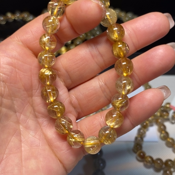 发晶手链未镶嵌彩*天然钛晶手链