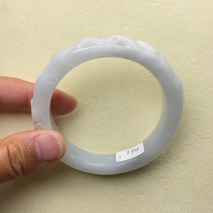 翡翠未镶嵌手镯56.5喜上眉梢