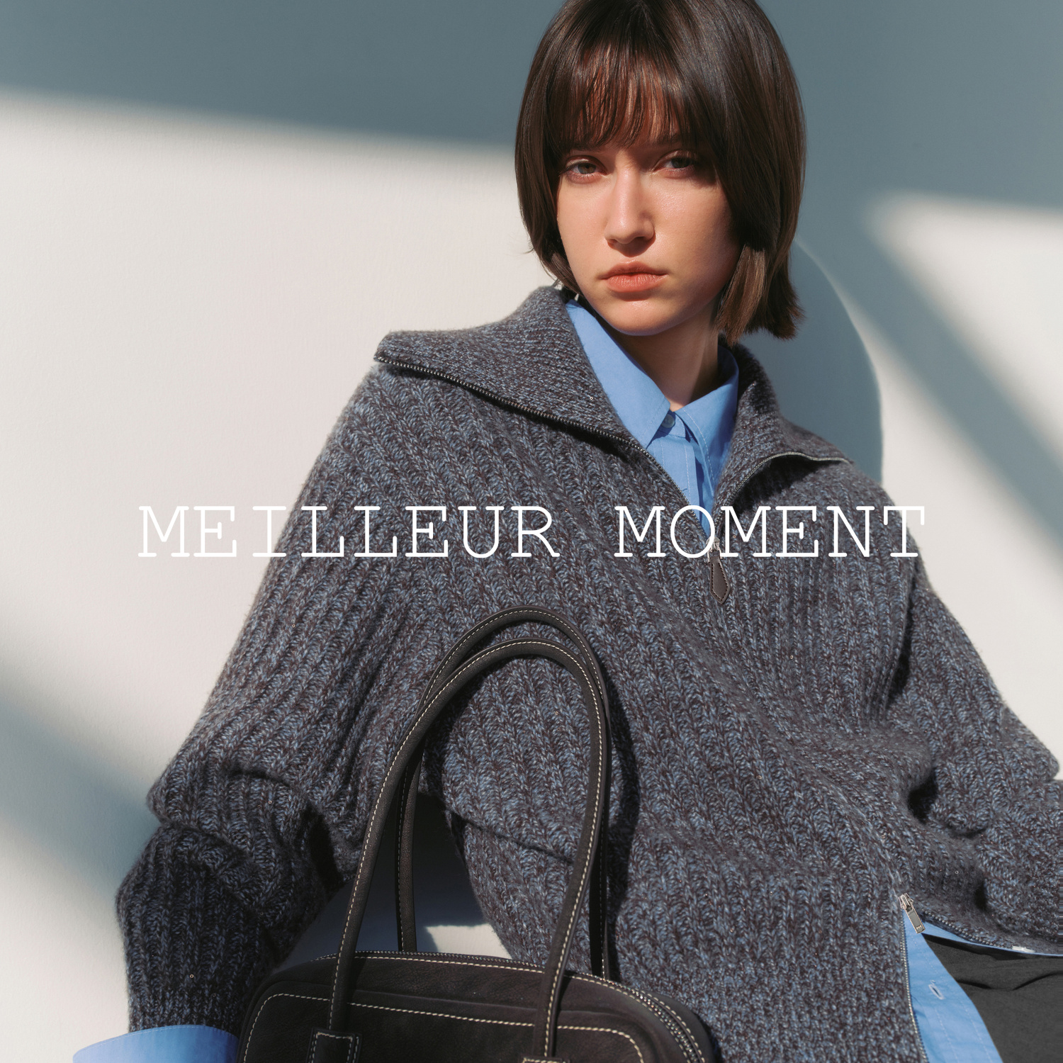 MM麦檬花纱高克重软糯混色质感羊毛针织开衫26春5H1930991