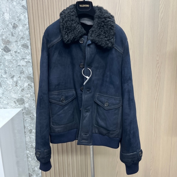 未使用 Prada/普拉达 男款皮毛一体夹克