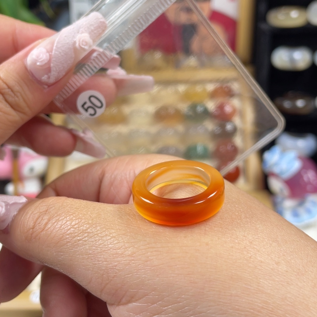 玛瑙/玉髓未镶嵌戒指50号港码15直径17.4（非质量问题.不退不换）