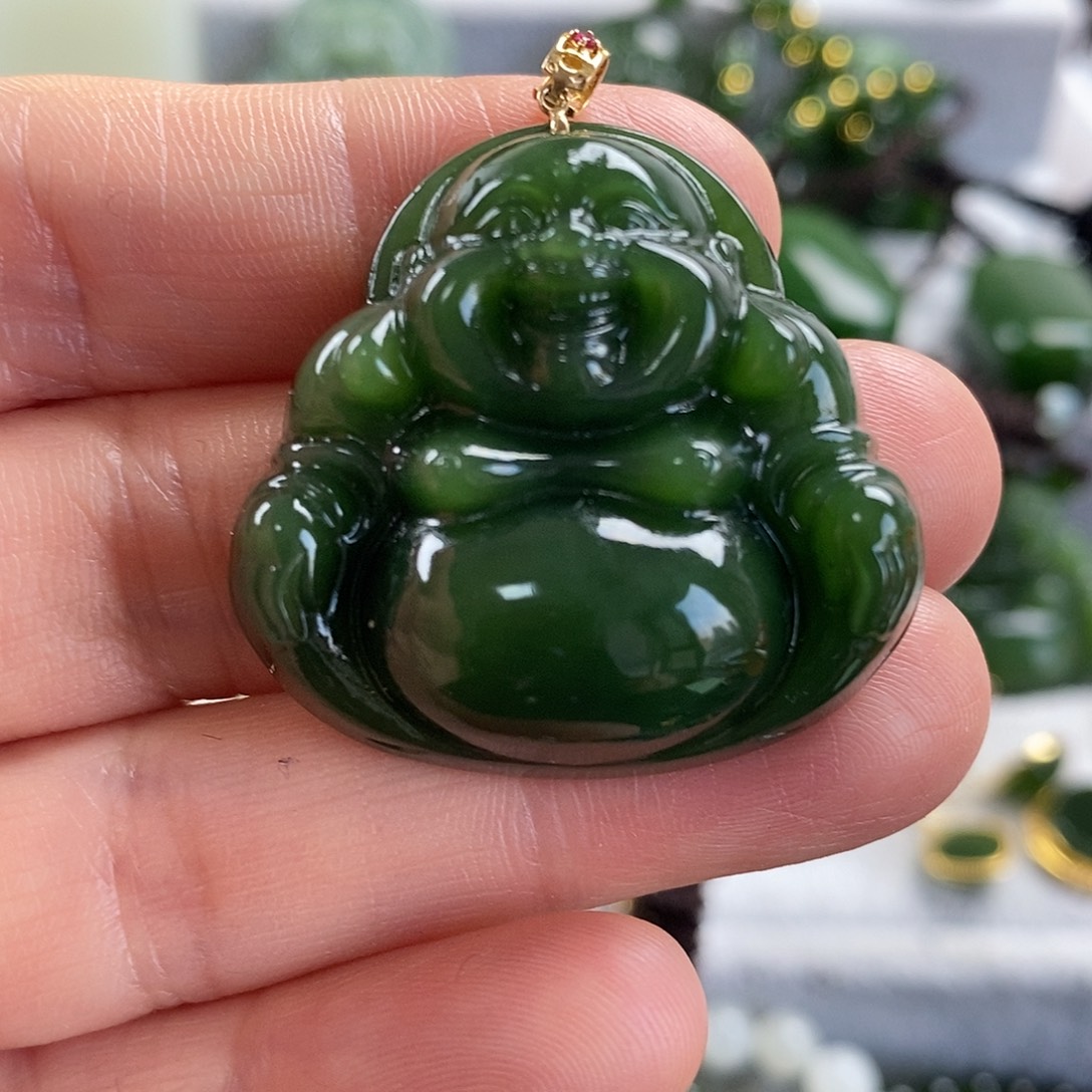 和田玉未镶嵌颈饰35mm