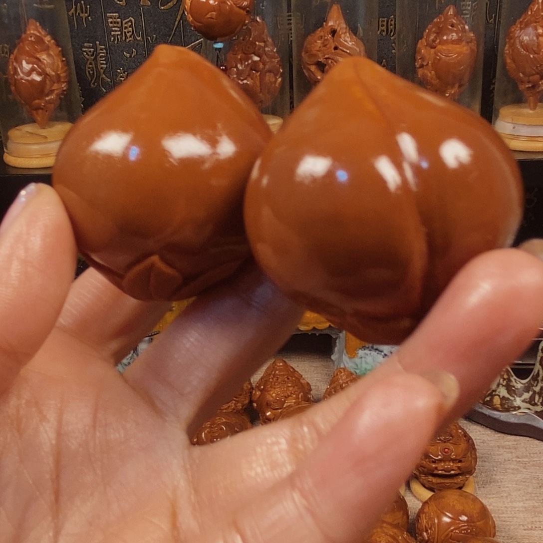 橄榄核吊坠H***G大桃一对001