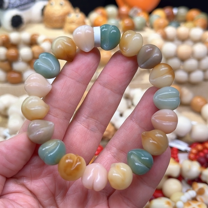 菩提根/象牙果手串小桃子微瑕1-19-163