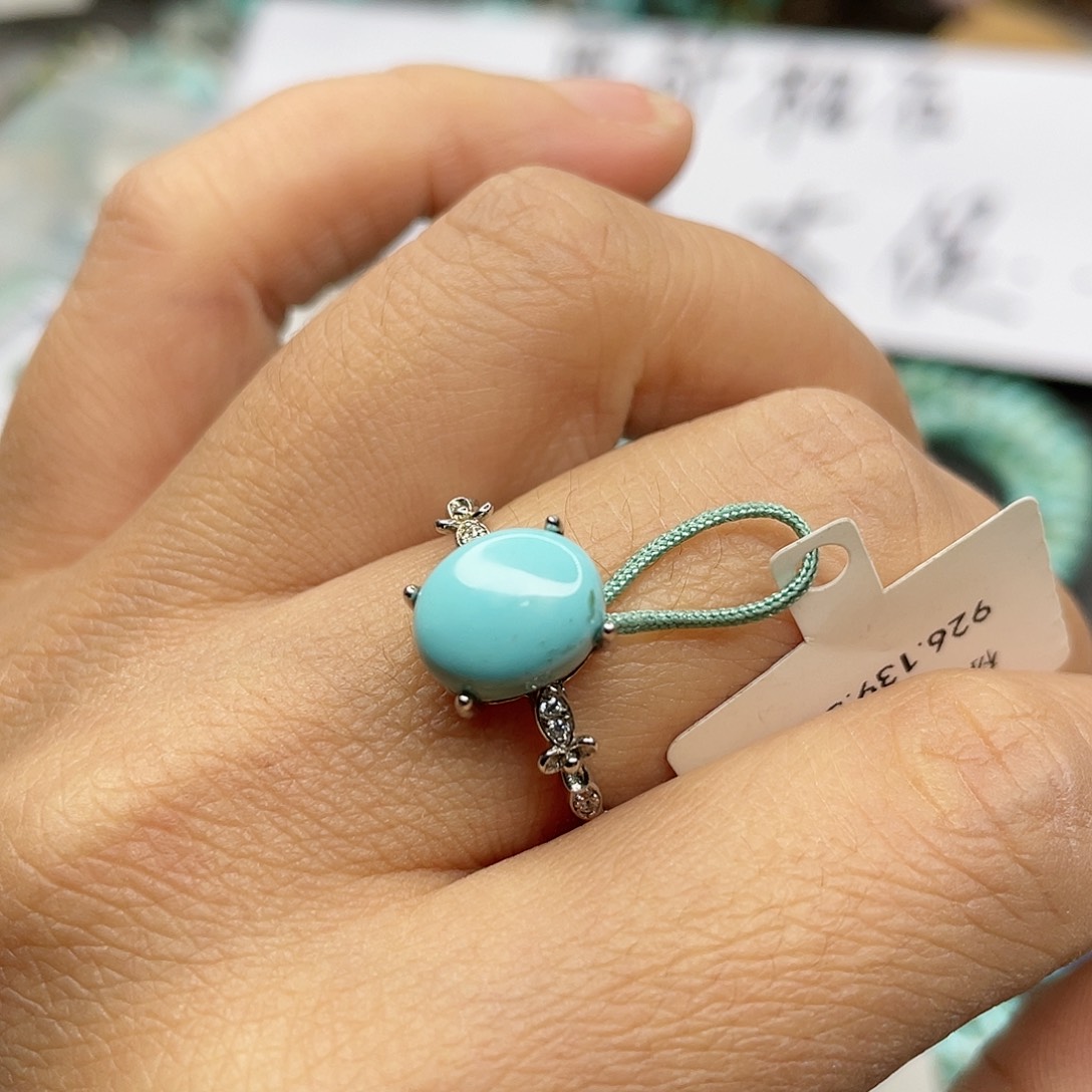 绿松石珠宝奇石银S925镶嵌