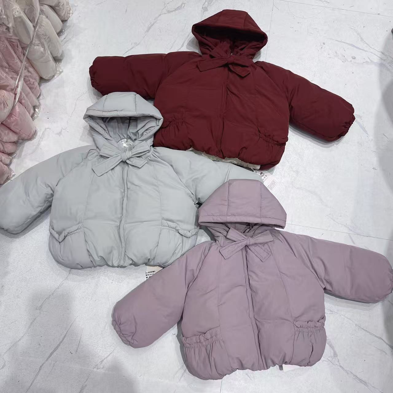 女童韩版冬款百搭休闲加厚棉服外套B28紫