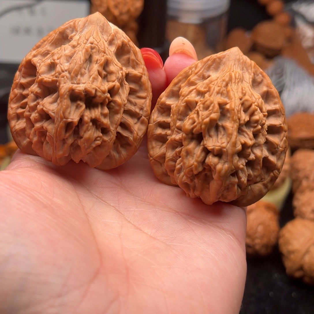 不***带把件核桃虎头45尺