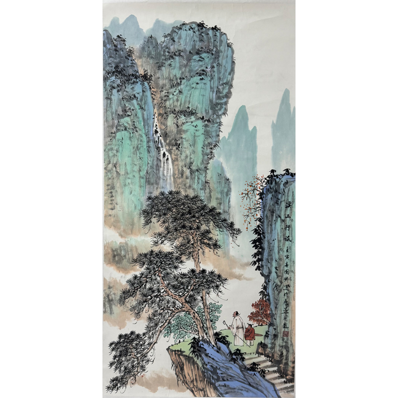 1.沈国卿-江山行旅图-138x68cm