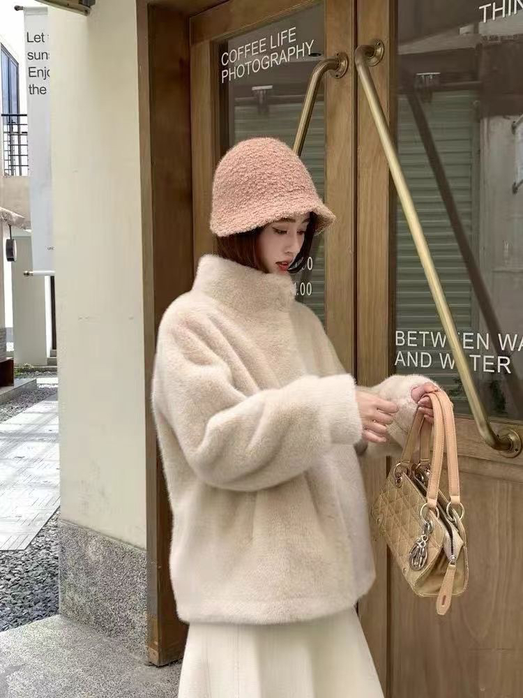 毛毛外套皮毛一体