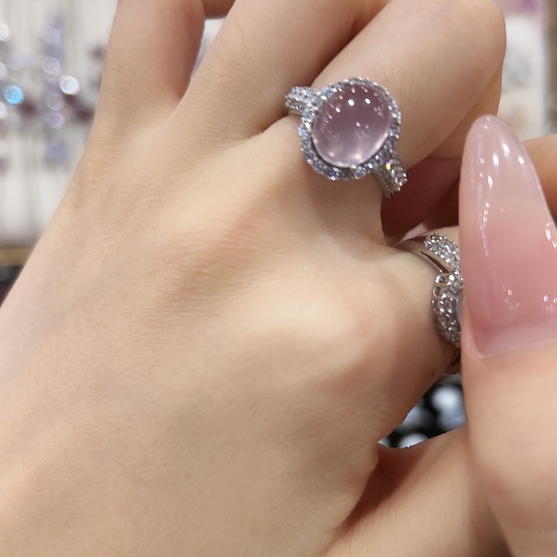 头***)戒指银S925镶嵌芙蓉石