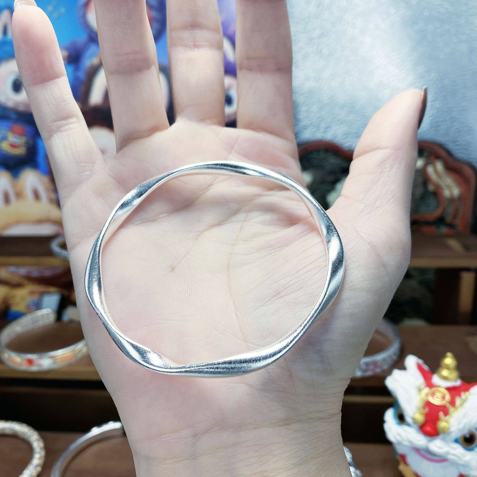 足银手镯 58号【莫比乌斯】足银999经典百搭古法手镯纯银闭口实心