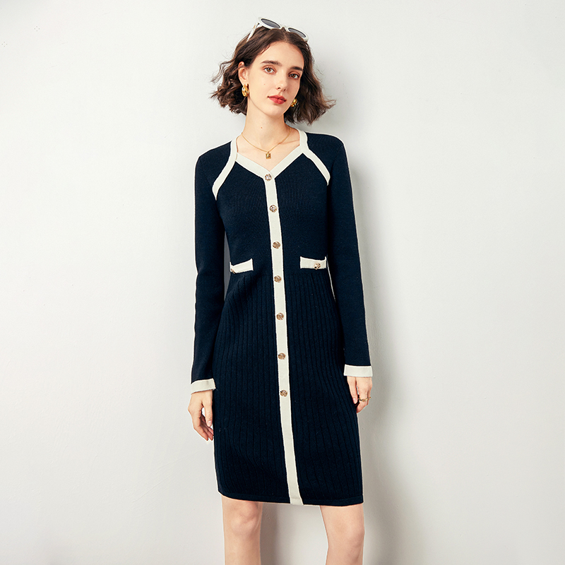 【陈大可专属】法曼萱针织连衣裙女2025夏裙子FLYQ5409