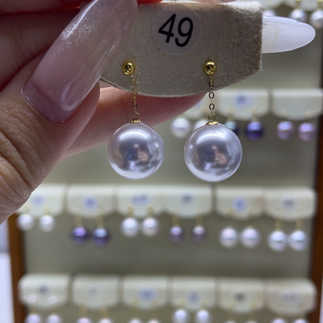 淡水珍珠耳饰18K金镶嵌