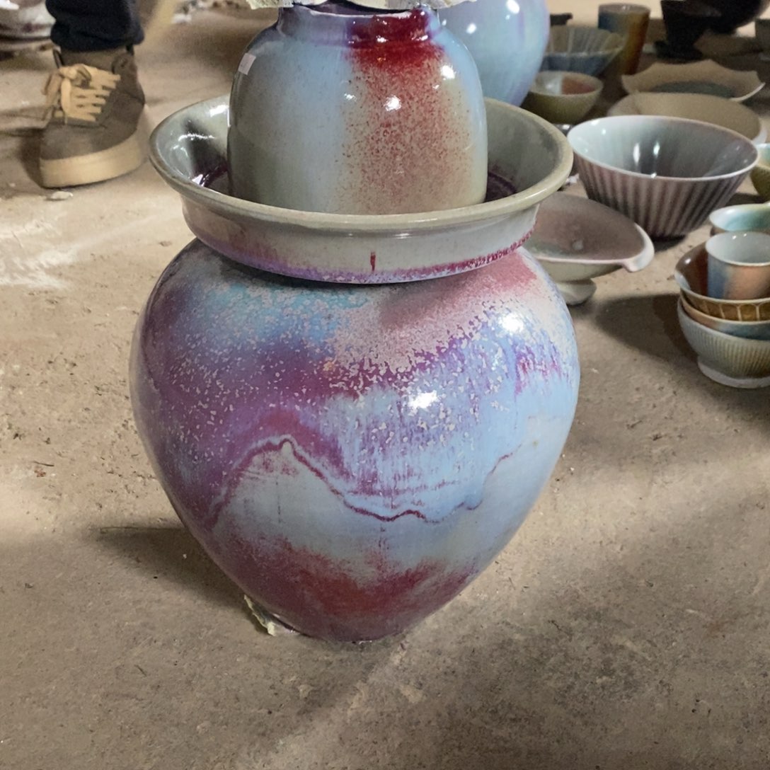 杯浪鬼柴烧 釉绘柴烧 泡菜坛 有鼓包