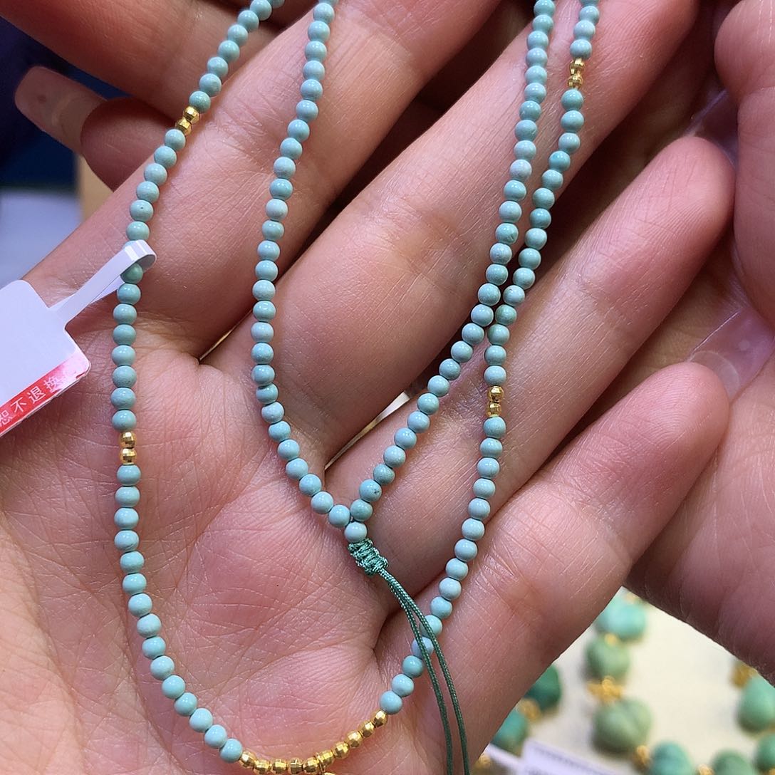 绿松石18K金镶嵌项链