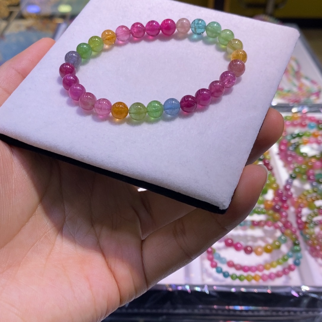 碧玺手链未镶嵌天然碧玺单圈