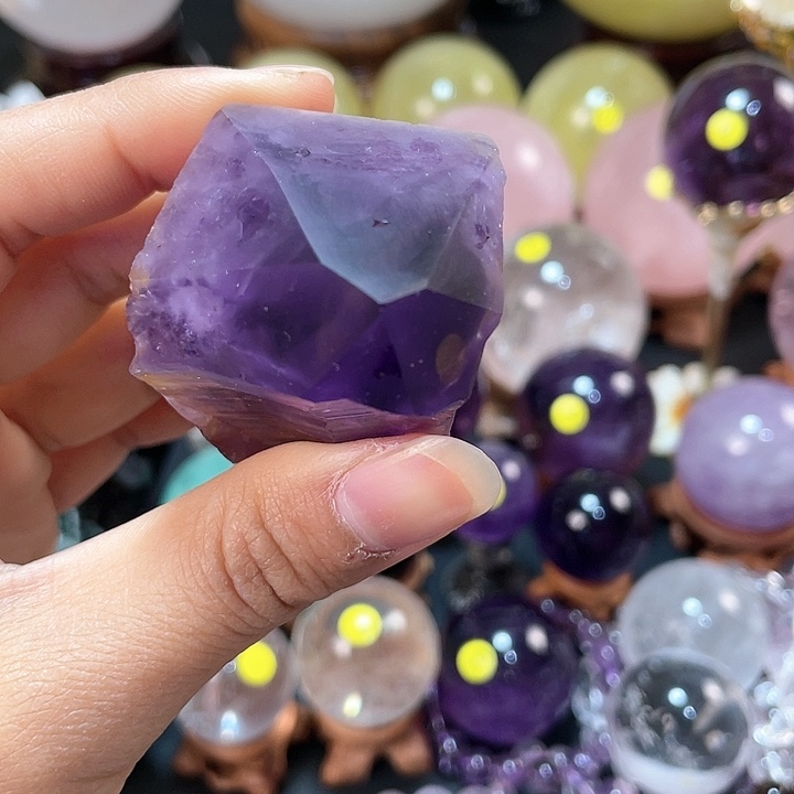 水晶天然紫水晶原石未镶嵌