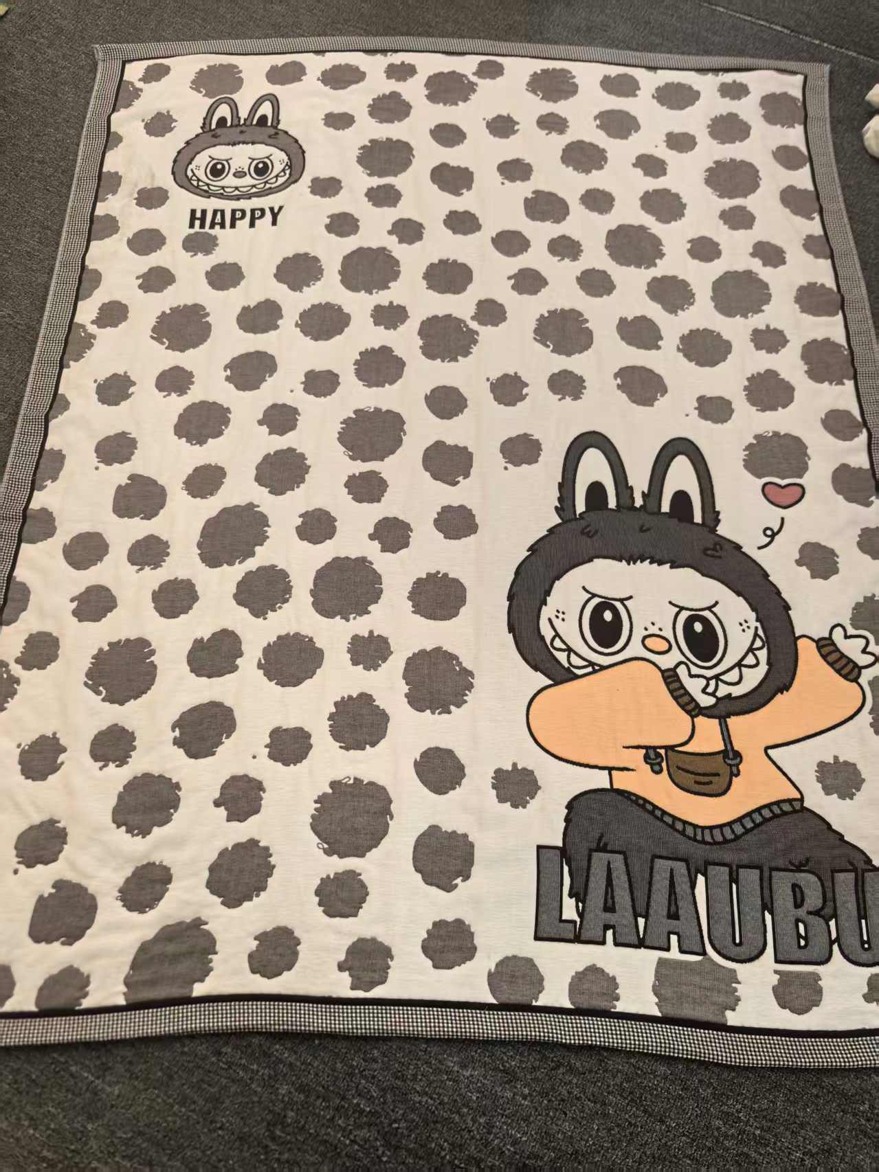 【豹纹拉布布】150*200cm  A类全棉纱布云朵泡芙被