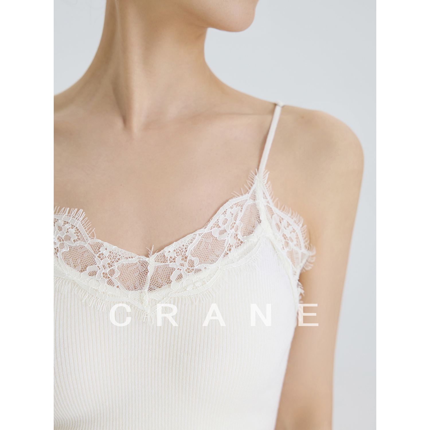 【CRANE】25早秋美式蕾丝吊带背心修身外穿内搭百搭打底无袖上衣