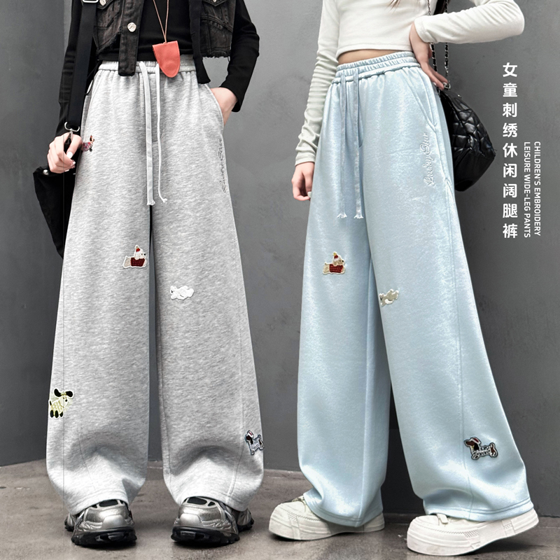 2231女童休闲裤2025秋季新款洋气高腰显瘦女孩直筒宽松百搭裤子