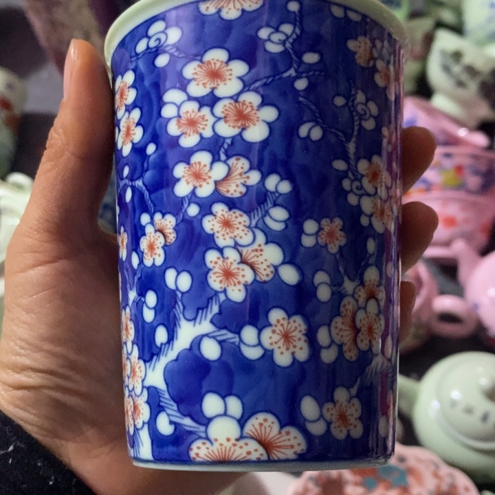 摆件陶绿稀土红冰梅大可乐杯