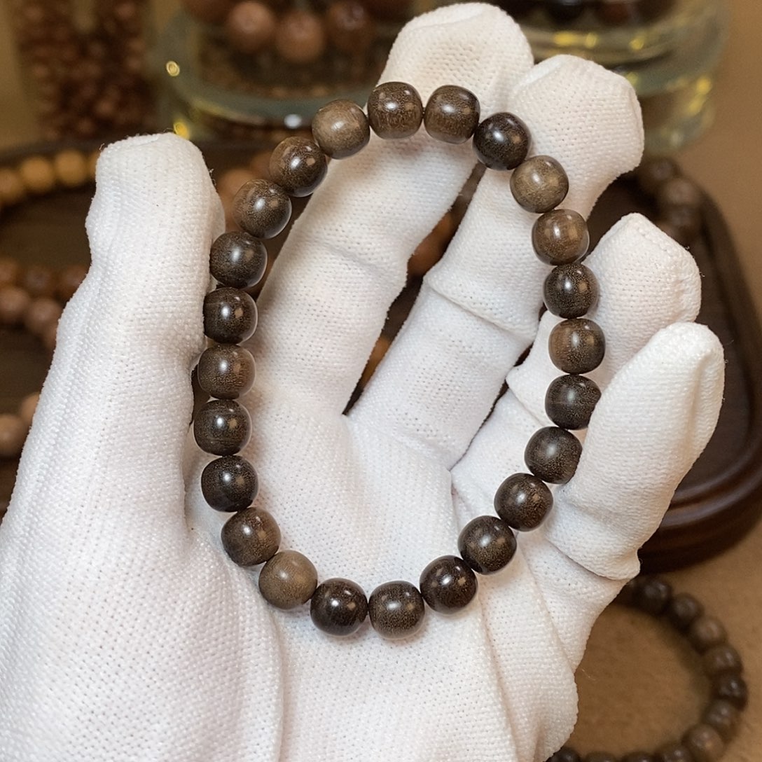 檀香木正区印度迈索尔老山檀香 真阴沉 8/8mm横纹虎皮