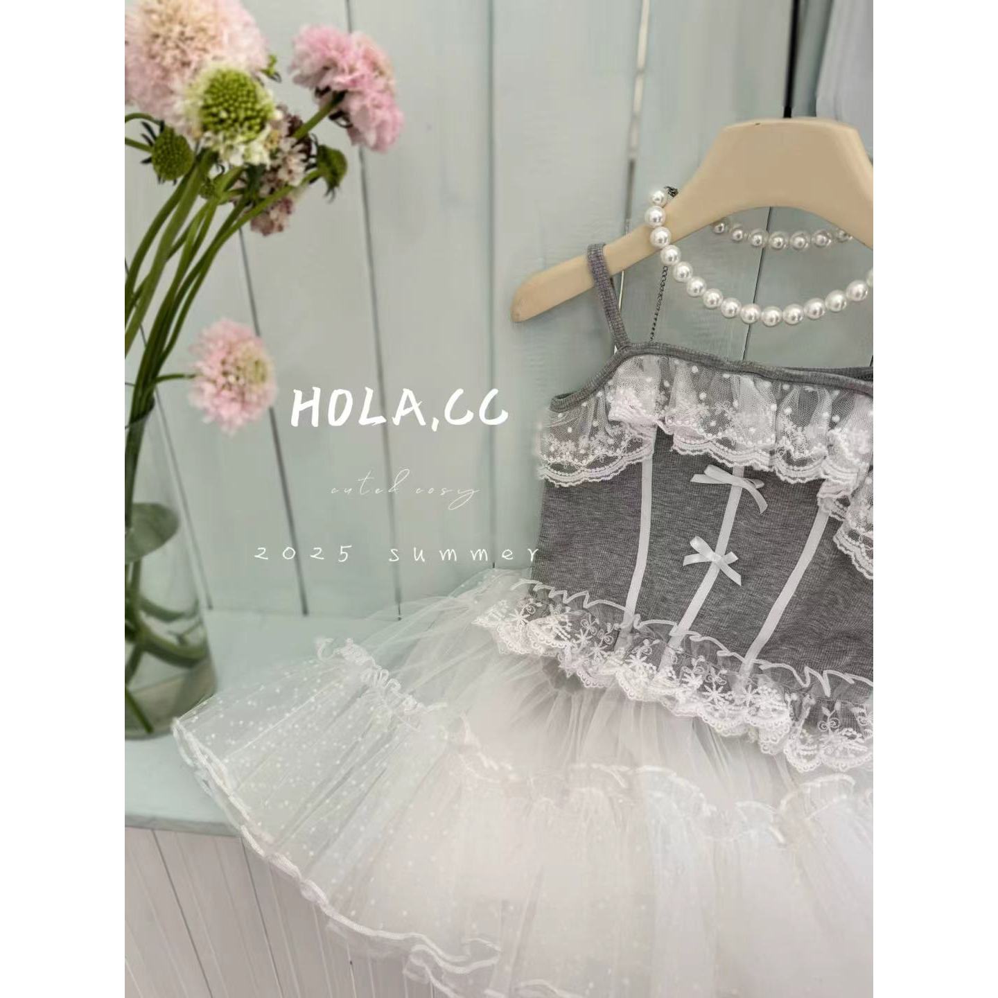 AC465~HOLA.CC·25夏~芭蕾花边吊带6145（汉服）