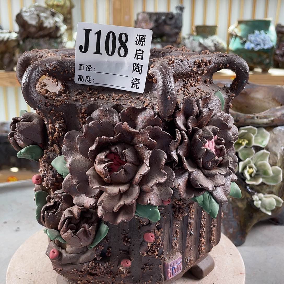 紫砂花盆景德镇陶瓷花盆108