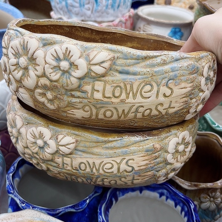 多肉绿植陶瓷花盆9.9包邮，有孔