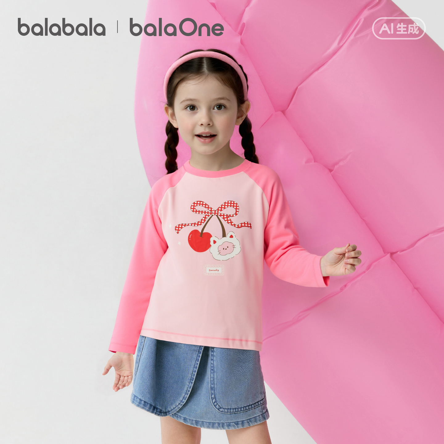 【balaOne】巴拉巴拉童装儿童长袖t恤男女童2026新款春装纯棉上衣