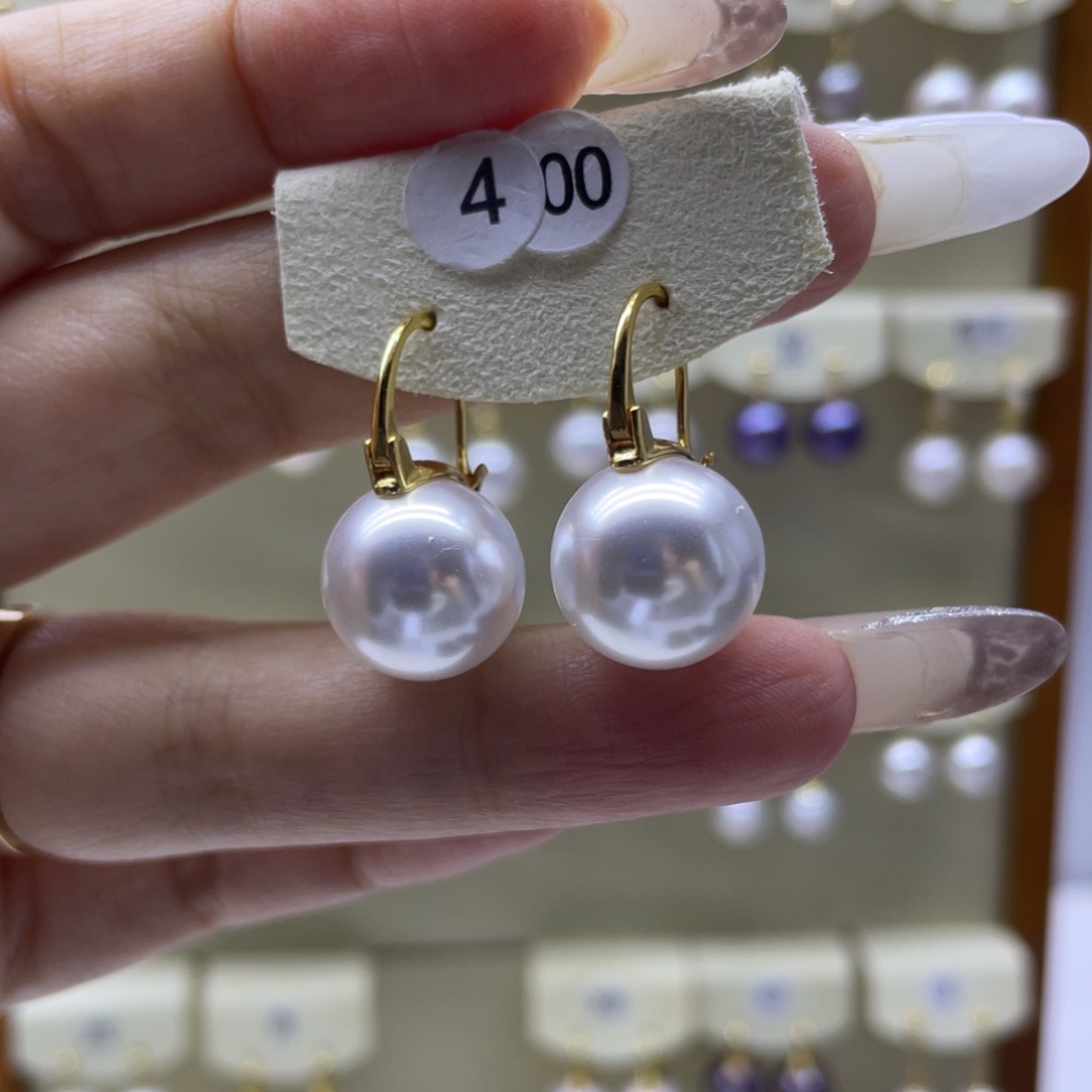 淡水珍珠耳饰银S925镶嵌