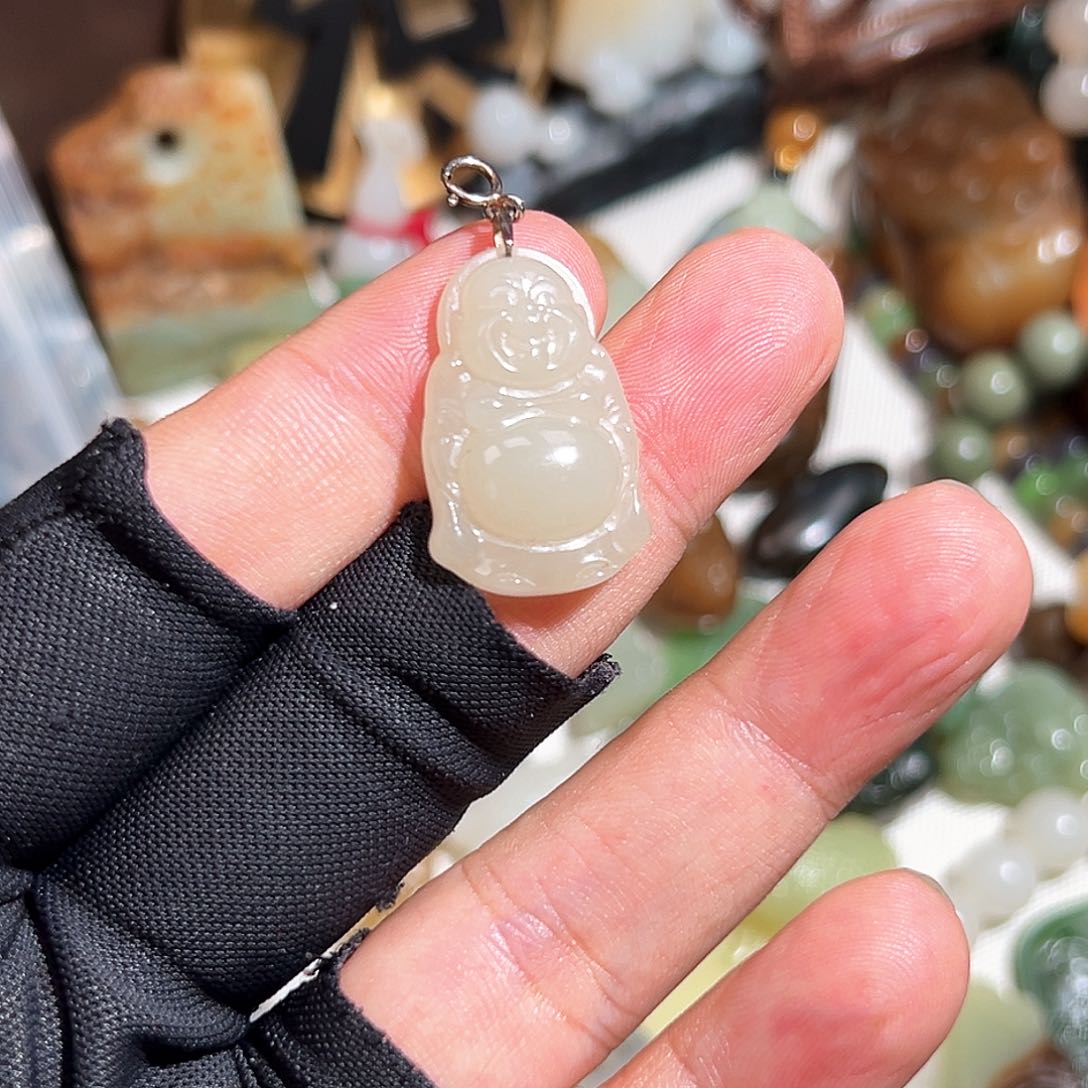 和田玉颈饰银S925镶嵌开播福利