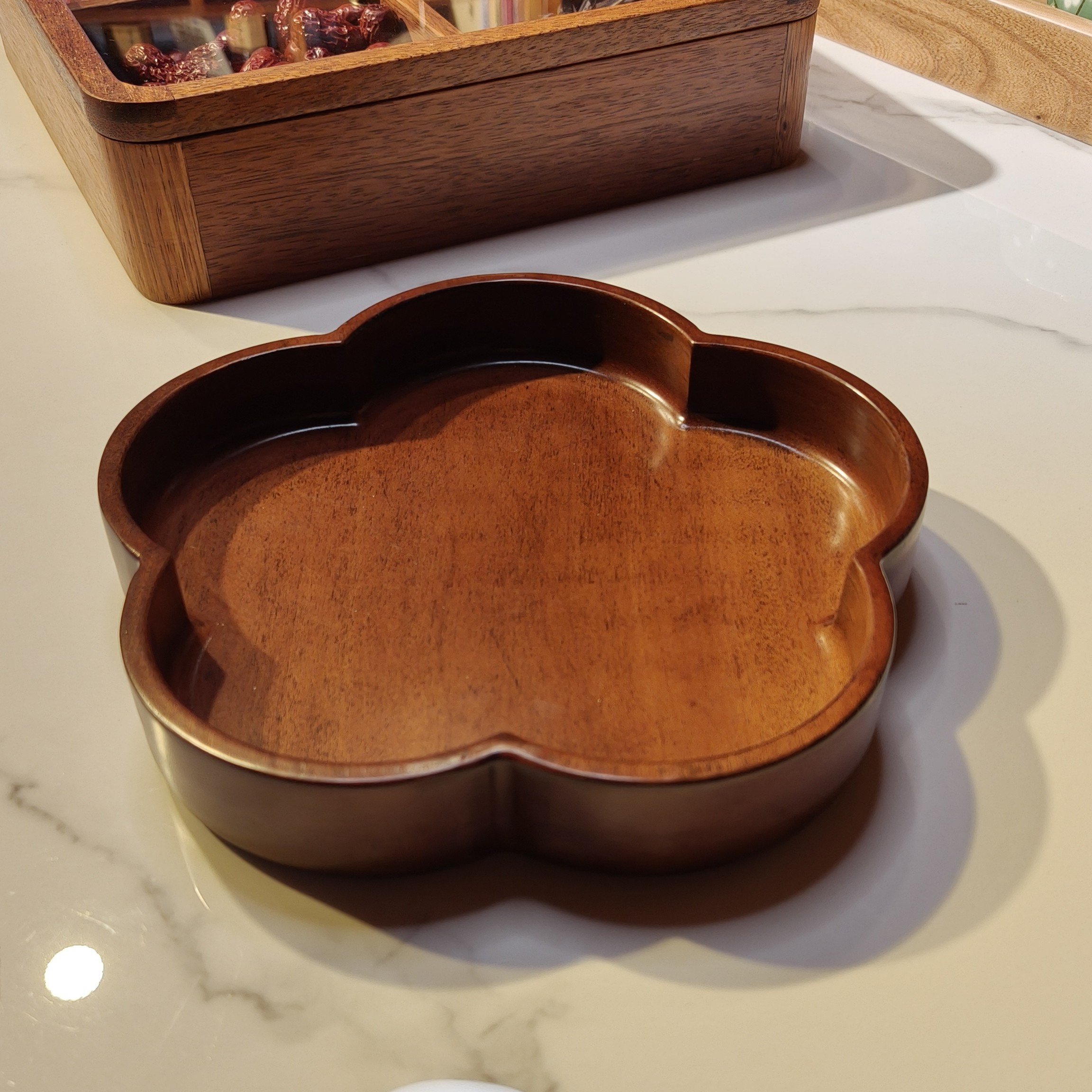 原木海棠花果盘干果盘茶盘多用盘