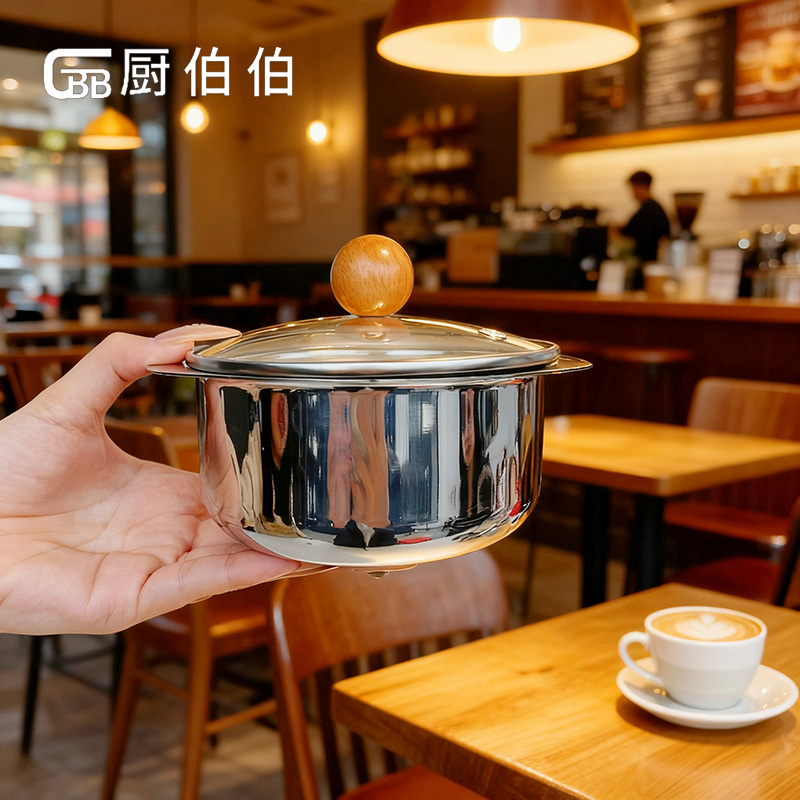蒸蛋碗SUS 304不锈钢双耳炖盅隔水炖碗蒸碗带盖BT