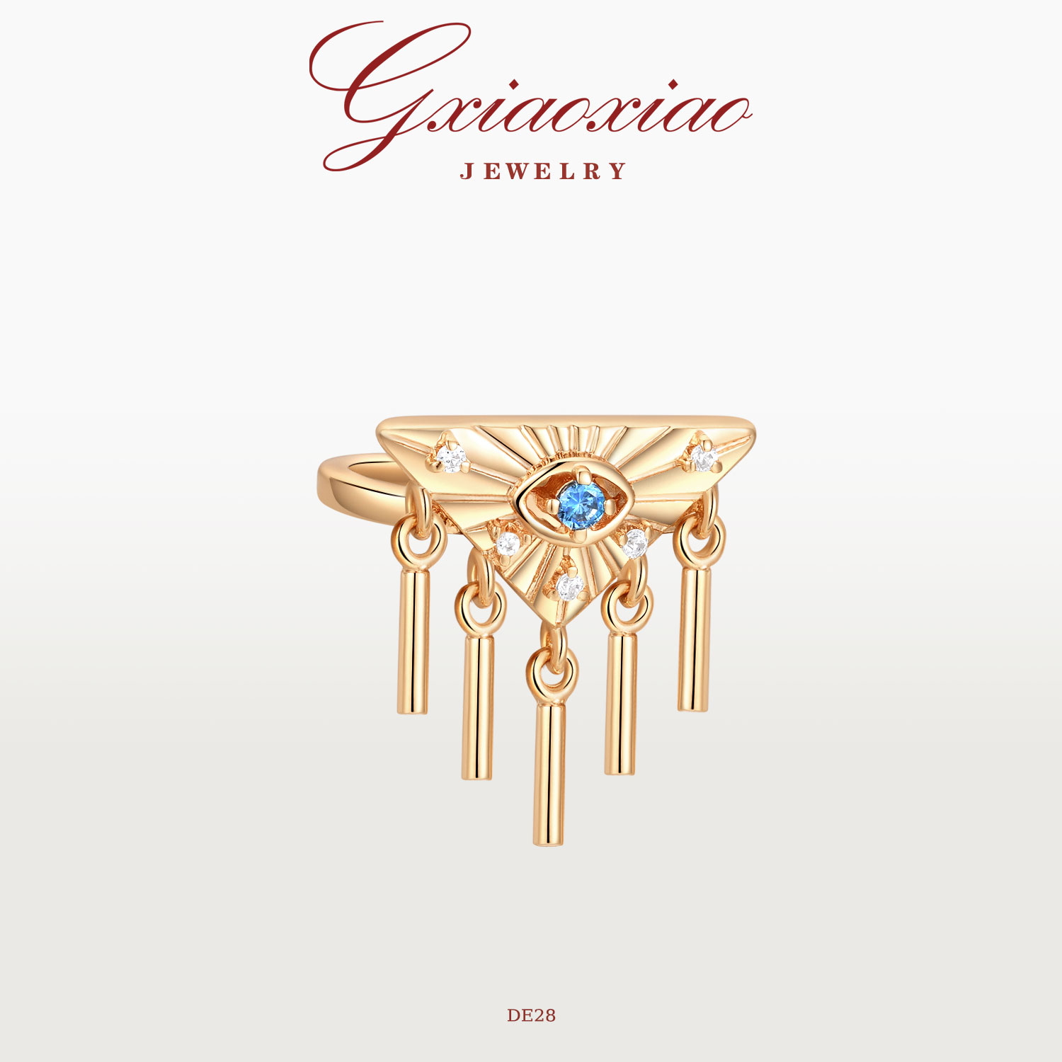 G XIAOXIAO 镀K金【恶魔之眼】法式气质高级个性百搭耳夹 DE28