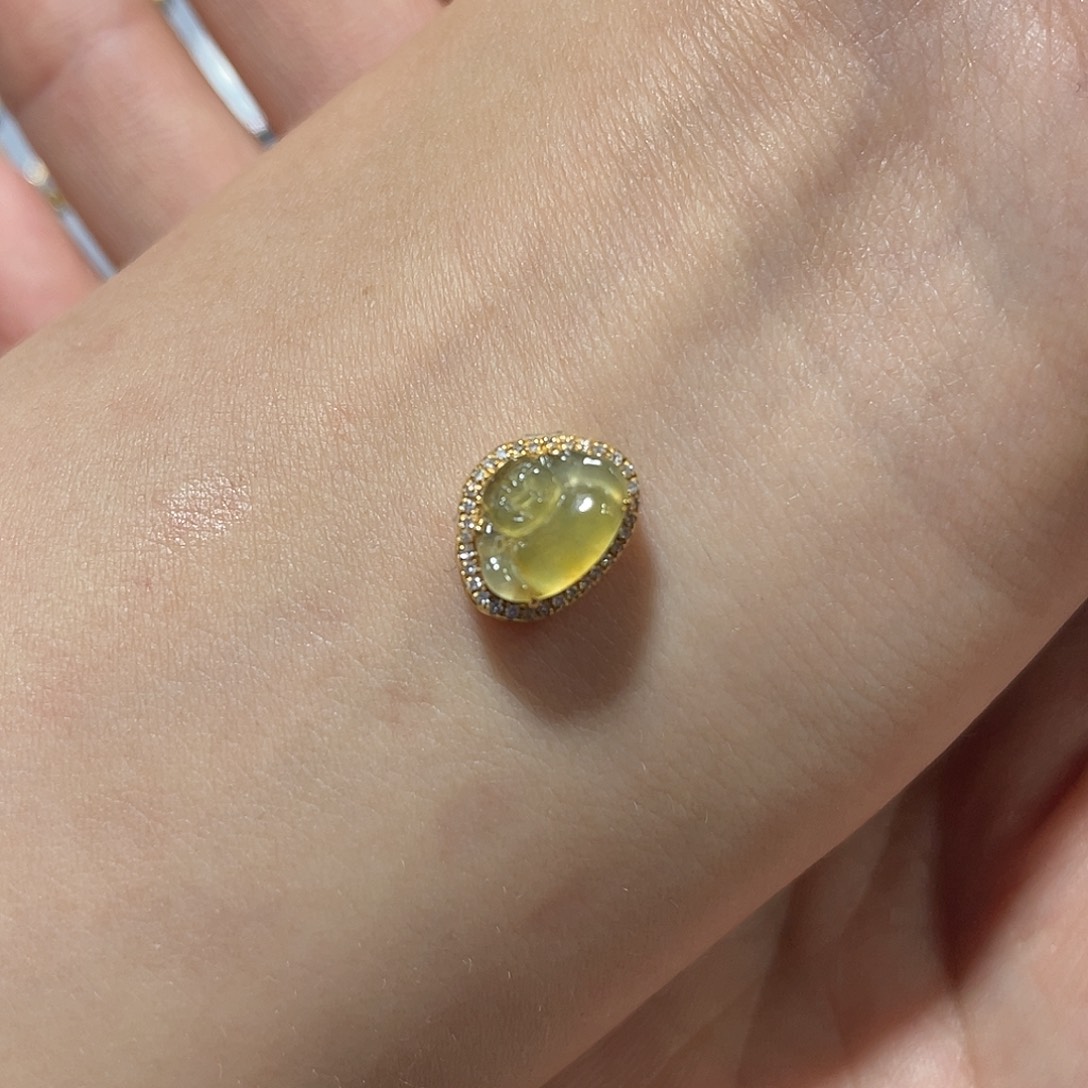 翡翠18K金镶嵌吊坠(不含链)l***o