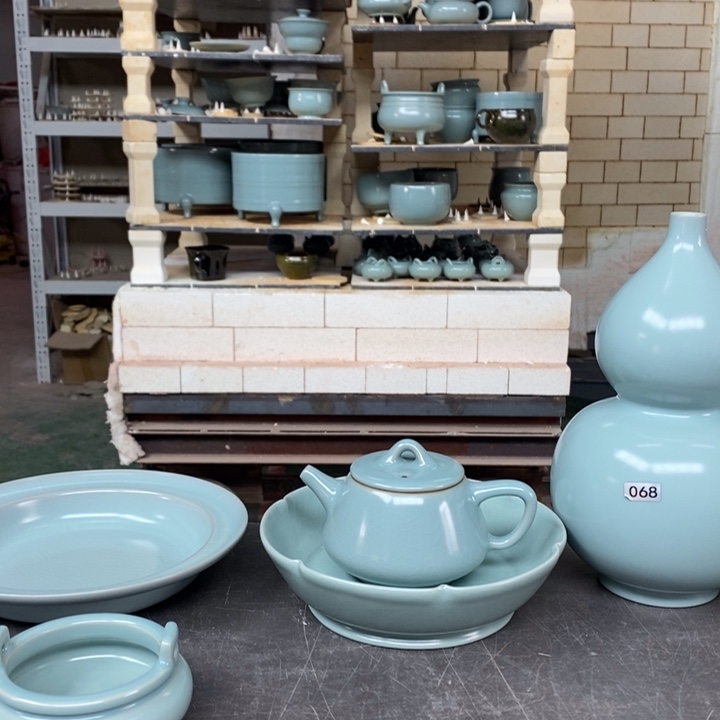 摆件抱朴汝瓷仿古微瑕