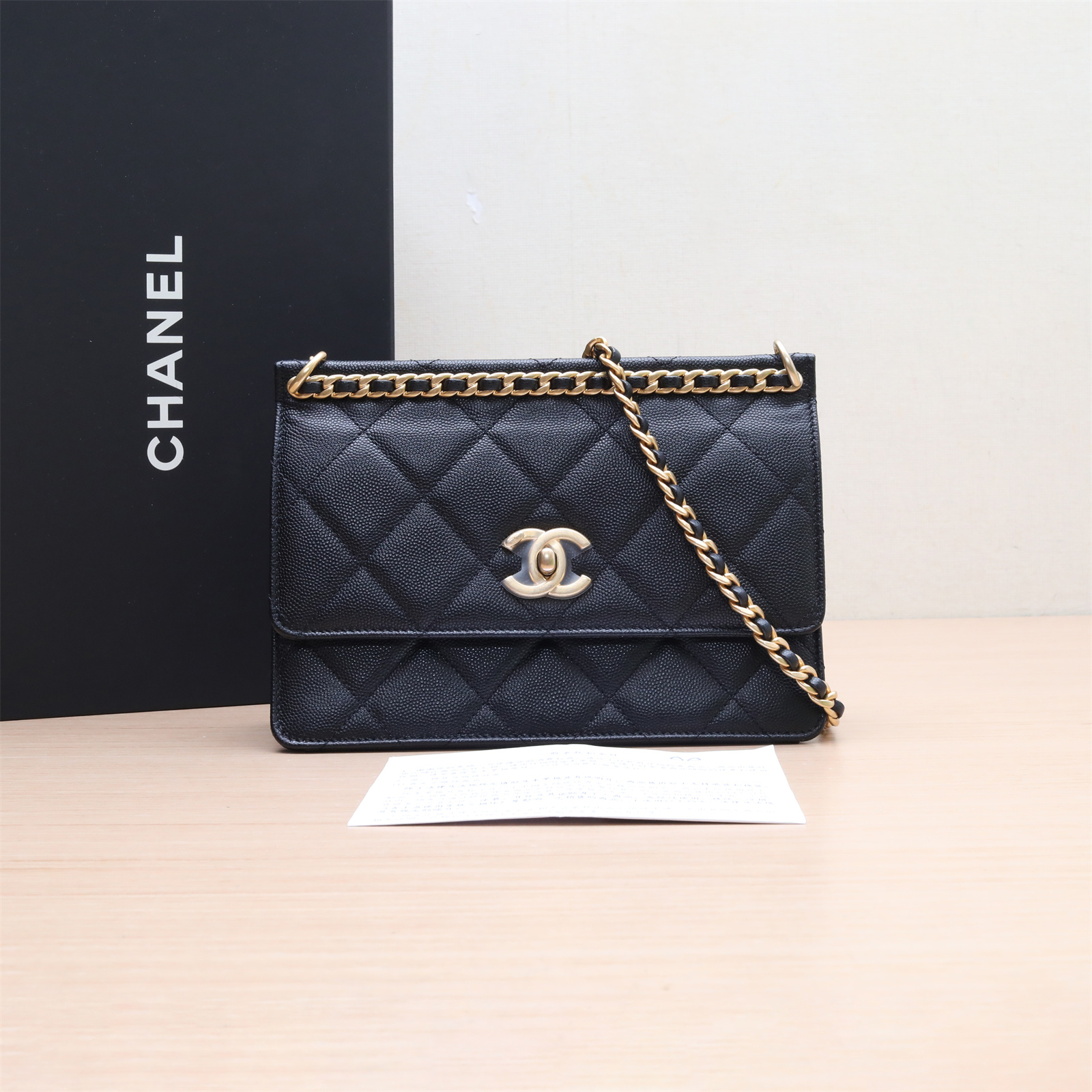 99新 Chanel/香奈儿 小花姑姑23A手工坊菱格纹翻盖斜挎包 芯片开