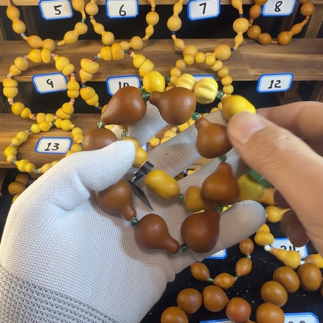 纳***光手串葫芦精选多宝老皮手串