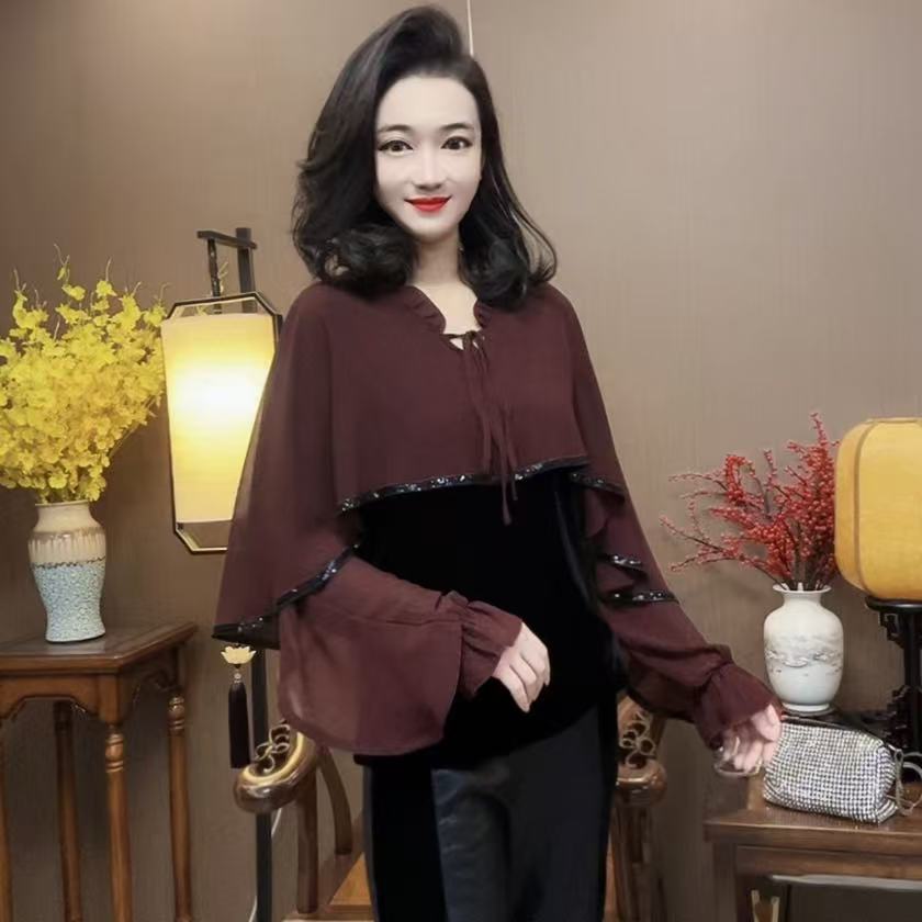 【峰姐优品】私人订制长袖披肩衬衫86186【QJ】