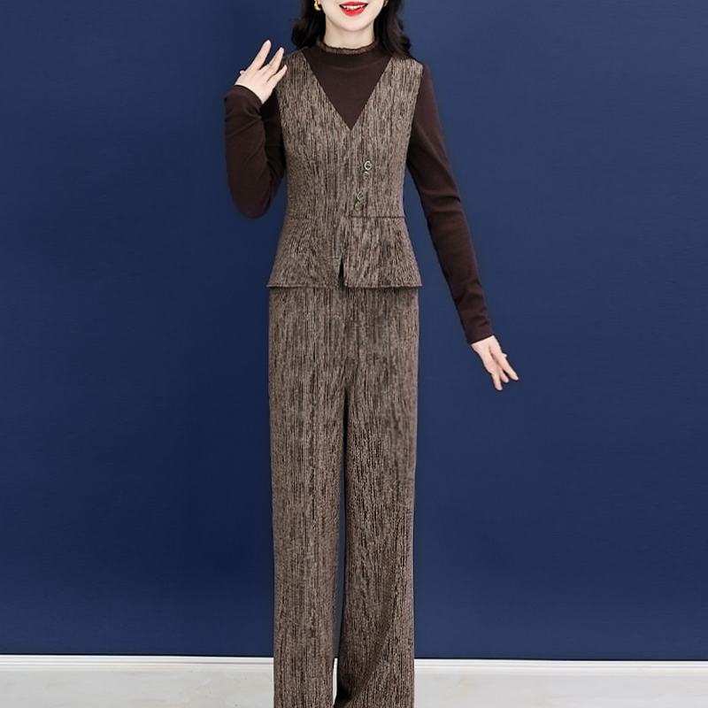 【两件套】23950梦晚春季优雅气质时尚大气休闲收腰显瘦套裤-ASJ