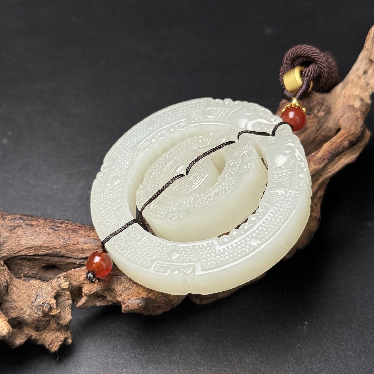 三环同心玉佩旧藏套环设计独特