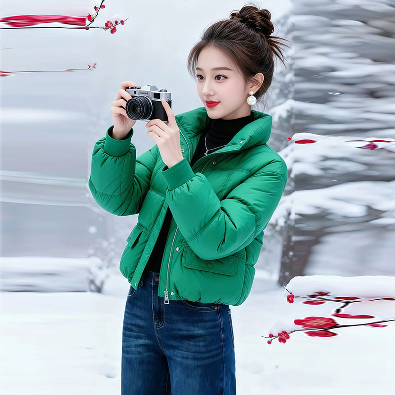 SHALLDOER 【雪松滤镜】立领气质棉服女2026冬季日常出街保暖厚外套