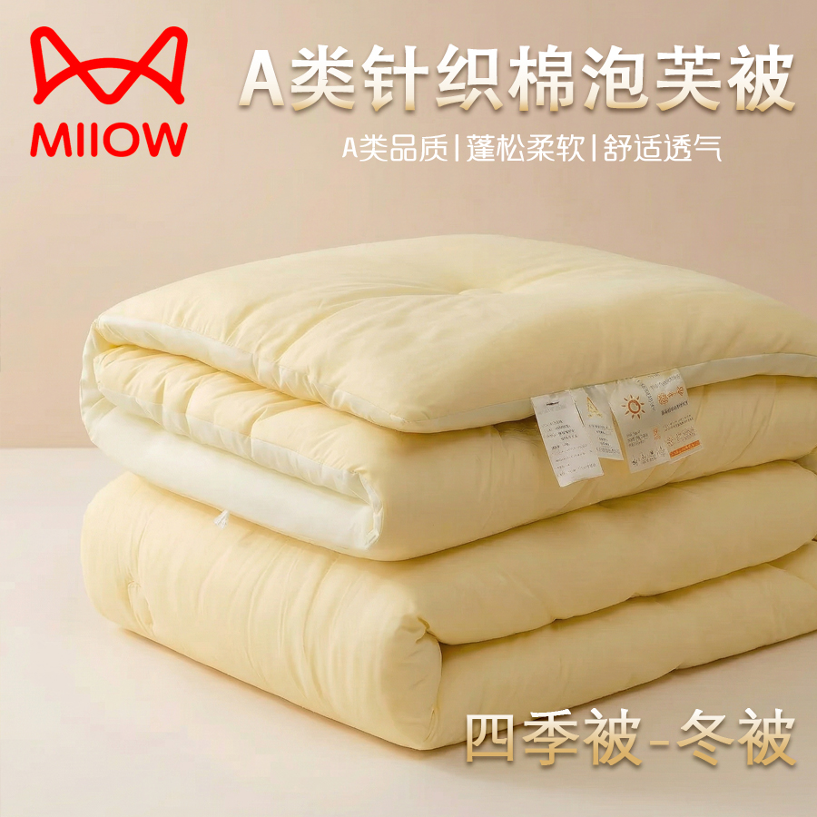 超柔软糯亲肤A类保暖泡芙被奶盖被玉米被四季被春秋被冬被免被套商品图