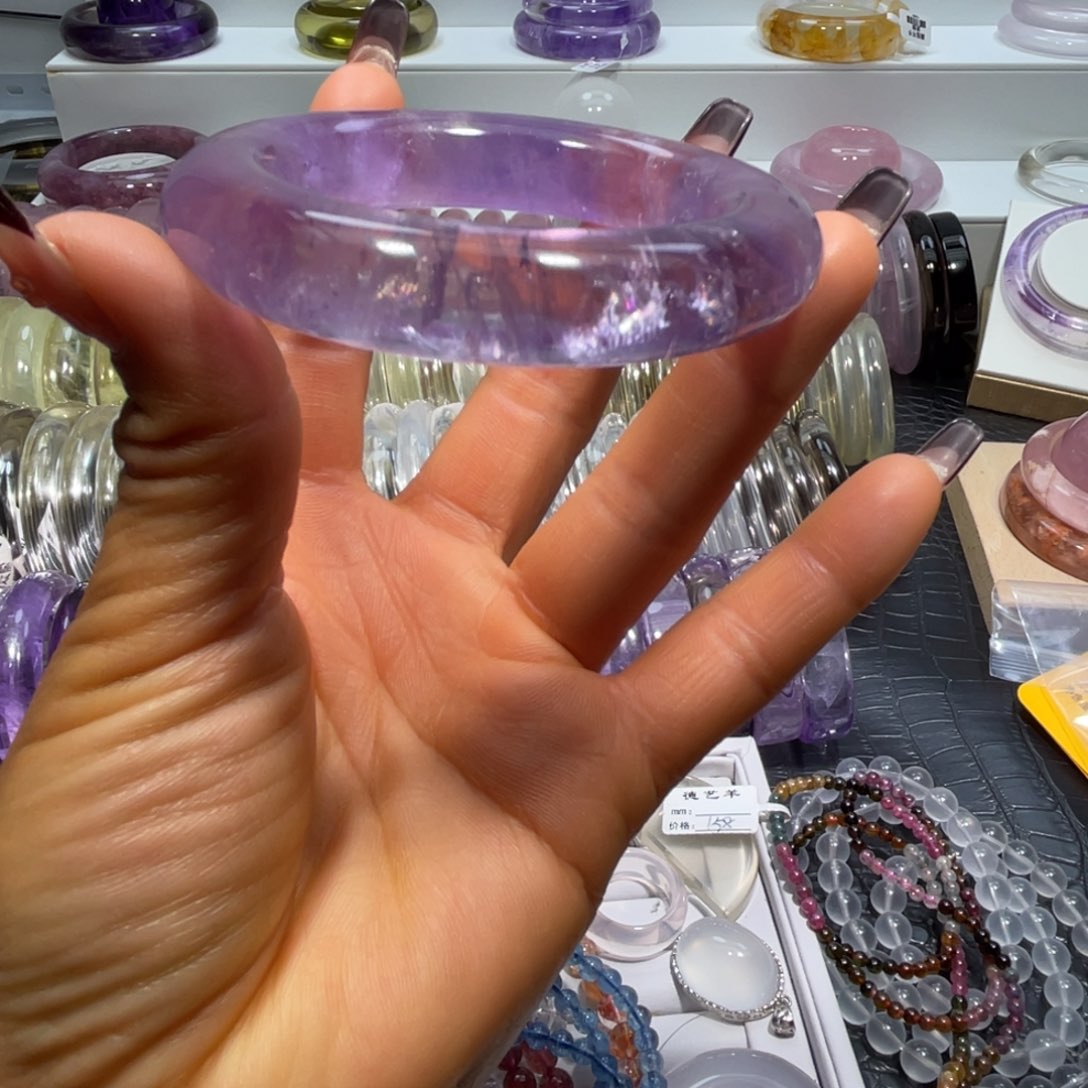 水晶手镯53.8圈口19号未镶嵌