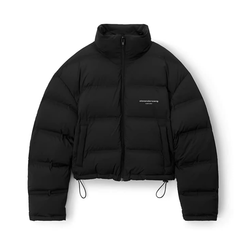 ALEXANDER WANG立领拉链徽短款羽绒服外套夹克女款