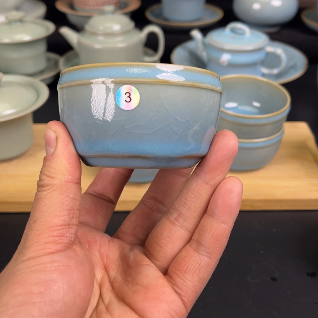 【闪购商品】微瑕鼓腹杯微瑕天蓝