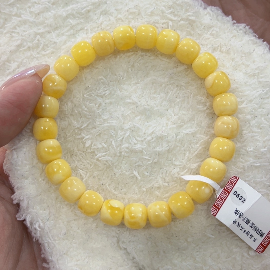 蜜蜡手链未镶嵌徐**.8.5m浓蜡阿尔卑斯老型手串